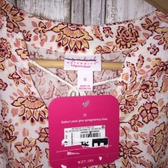 NWT Ingrid & Isabel Floral Tie Neck Blouse - Picture 5 of 5